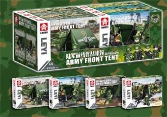 Military Series -4in1 Army Frontline Combat Tent (8PCS)   ITEM NO.： W083829