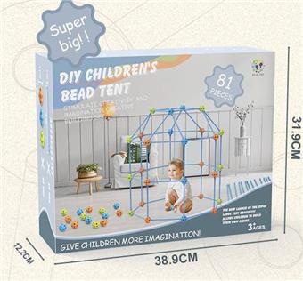 Cross border versatile assembly bead tent DIY oversized outdoor toy (ball diameter 6.3CM, rod 2CM) 81P (with 29 balls, 52 rods)   ITEM NO.： W083220