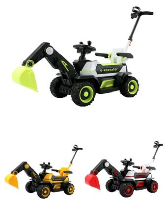 Large excavator with Bluetooth, red, yellow, green, and manual push   ITEM NO.： W071850