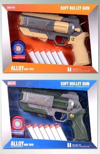 Alloy Explosion Left Wheel Soft Bullet Gun   ITEM NO.： W080641