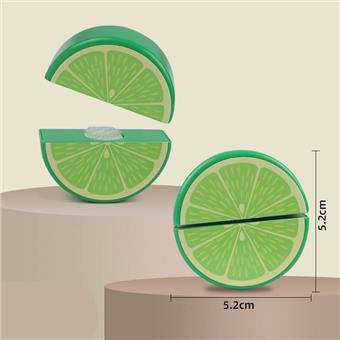Loose Cheqile toy accessories, lime green, lemon recognition, fruit velcro, inner surface, cut surface, internal structure, circular semi-circular flesh   ITEM NO.： W070896