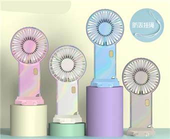 Charging small fan (colorful electroplating/equipped with anti loss hanging rope)   ITEM NO.： W075241