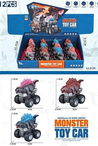 Godzilla Monster Power Car 3 Mixed Models   ITEM NO.： W077913