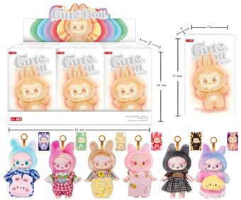 7-inch full body adhesive POPMART Bubble Mart LABUBU third-generation canvas 3.0 plush doll with keychain (set of 6)   ITEM NO.： W076519