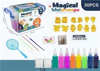 DIY Puzzle Series Graffiti Magic Cube Water Elf Storage Box Set (30PCS) Color Box   ITEM NO.： W078964