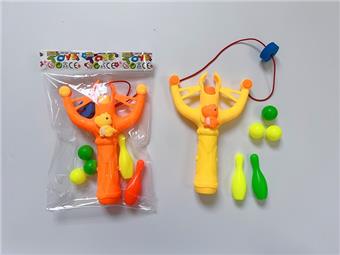 Dinosaur slingshot (with table tennis, bowling)   ITEM NO.： W082297