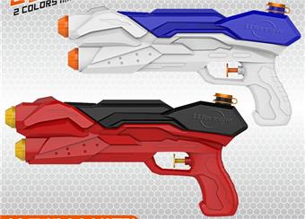 Solid color dual nozzle space water gun   ITEM NO.： W068683