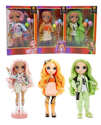 High end gift theme 1:1 10 inch 12 joint real glass eyeballs Rainbow high surprise Rainbow high school baby with balloons 3 mixed designs   ITEM NO.： W073982