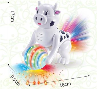 Electric cartoon cow crawling, lighting, music   ITEM NO.： W078908