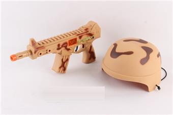 Camouflage vibrating flint drum gun+special combat hat   ITEM NO.： W069001