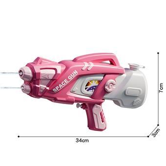 Dual nozzle press water gun 34CM pink   ITEM NO.： W082075