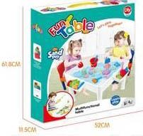 Multi functional building block table and chair (colorful sand playing house, magnetic fishing, building blocks)   ITEM NO.： W073531