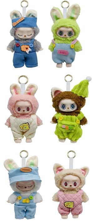 7-inch high-quality plush, vinyl, and fabric in a single box, suitable for the Macaron series dolls with keychains (6-color mixed blind box)   ITEM NO.： W076626