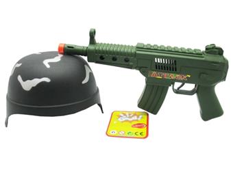 Solid color vibrating flint drum gun+field hat   ITEM NO.： W069126
