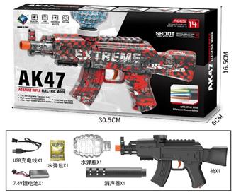 Solid color high-speed electric continuous firing AK47 water bullet gun soft bullet gun launcher   ITEM NO.： W079221