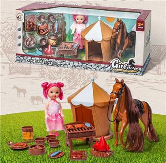 Scene tent+3.5-inch figurine+outdoor barbecue cover+pony   ITEM NO.： W083312