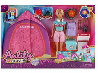 Anli 11.5-inch solid body doll tent set (brown skin) with 2 AG13 batteries included   ITEM NO.： W083373