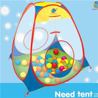 New export children's tent indoor and outdoor folding house ball pool game house color box cloth bag PVC bag A002 triangular tent 100 balls   ITEM NO.： W083359