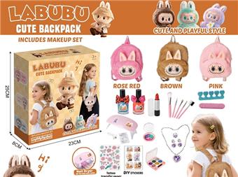 Rabu plush backpack nail machine necklace eye shadow set   ITEM NO.： W077499