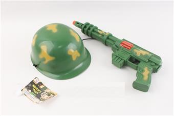 Left wheel vibrating flint gun+field hat   ITEM NO.： W068953