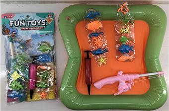 Inflatable bathtub fishing set (soft rubber fish)   ITEM NO.： W072340