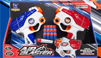 Manual Mini Soft Bullet Gun (Dual Gun Battle Edition) Red Blue Two Color Mix (GCC)   ITEM NO.： W081613