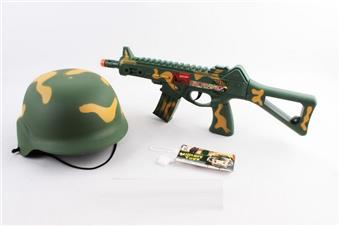 Camouflage vibrating flint gun+special combat hat   ITEM NO.： W069101