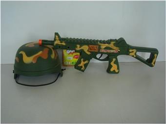 Camouflage vibrating flint gun+assault cap   ITEM NO.： W068995