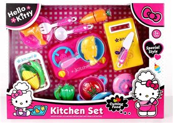 KT cat window box tableware with food can cut vegetables   ITEM NO.： W071683
