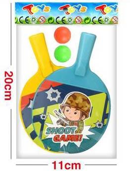 Solid color ping pong racket with 2 balls   ITEM NO.： W082426