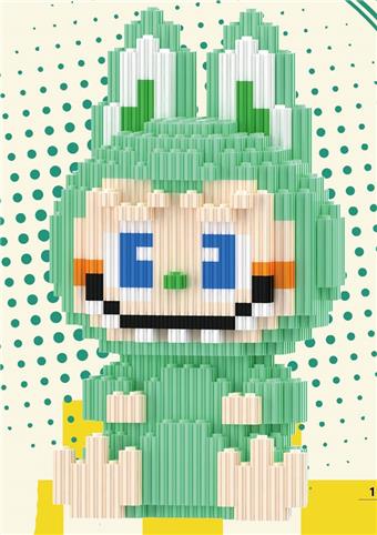 Labubu Green Sitting Puzzle DIY Building Blocks Toy   ITEM NO.： W076981