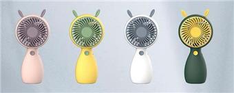 Rabbit ear handheld fan includes (250mAh lead-acid battery, charging cable, instruction manual (white, yellow, green, pink)   ITEM NO.： W075441