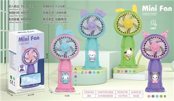 Cartoon handheld fan (with lighting)   ITEM NO.： W075562