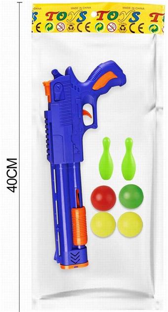 Table tennis gun+4 small balls+2 bowling balls/catapult table tennis gun/toy gun series/weapon toys (mixed)   ITEM NO.： W082312