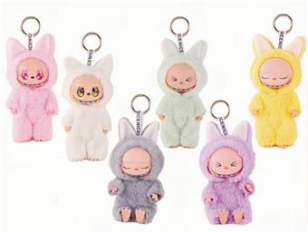 Labubu second-generation blind box pendant 9.5-inch solid 5-joint plush sitting party figurine (6PCS)   ITEM NO.： W077349