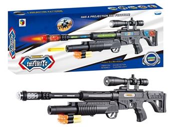 Infrared sound and light blocking gun with projection and soft bullet gun   ITEM NO.： W081512
