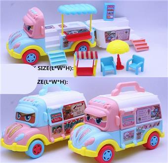 Tent fast food truck set (2 mixed)   ITEM NO.： W084118
