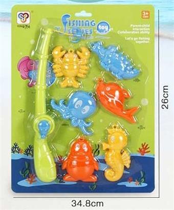 Fishing toy set, blue/green, mixed with 2 colors   ITEM NO.： W074357