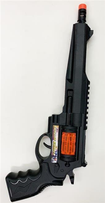 Solid color labeling with left wheel vibration flint gun without cannon/black   ITEM NO.： W069076