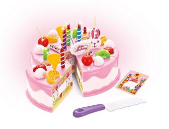 38 piece set of simulated birthday cake (pink) for playing house and enjoying music   ITEM NO.： W072313