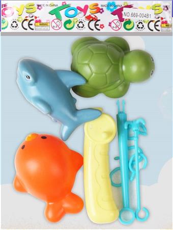 Self installed fishing rod+4-piece blown bottle fish set   ITEM NO.： W073849