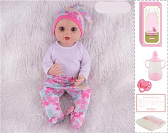 55cm Rebirth Doll High Simulation Baby Doll, (Hand drawn Hair) Full Body Soft Rubber, Comes with Bottle, Magnetic Nipper, Diaper, Birth Card   ITEM NO.： W076825