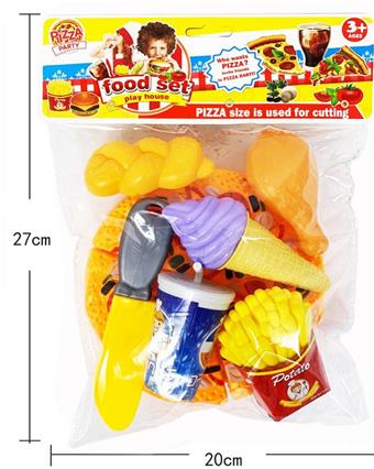 Cut pizza, ice cream, cola, burger, french fries, Western style set   ITEM NO.： W070491
