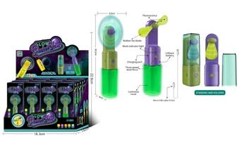 Electric charging lipstick fan night light version, mixed with 2 colors, 12pcs/box   ITEM NO.： W075253