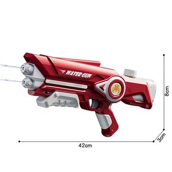 Double nozzle inflation water gun 42CM red   ITEM NO.： W082071