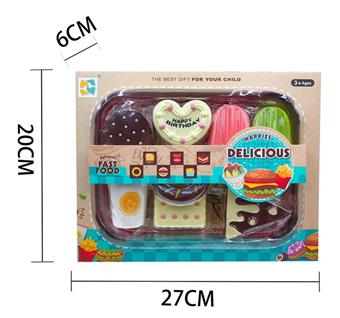 (GCC) Burger Dessert Food Tableware Kitchen Playhouse Set   ITEM NO.： W071700