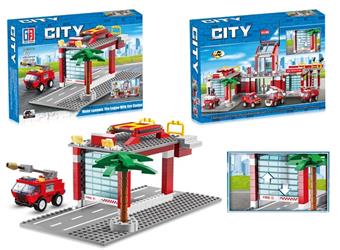 Puzzle City Fire Fighting Building Blocks, High Pressure Water Gun, Fire Truck&Fire Station (188PCS)   ITEM NO.： W068846