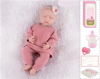 55cm Rebirth Doll High Simulation Baby Doll, (Hand drawn Hair) Full Body Soft Rubber, Comes with Bottle, Magnetic Nipper, Diaper, Birth Card   ITEM NO.： W076824