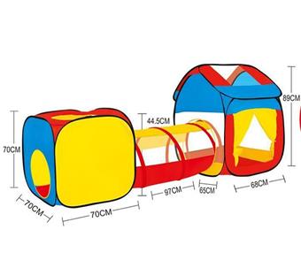 Three in one children's game house, combined tunnel climbing tent   ITEM NO.： W084183