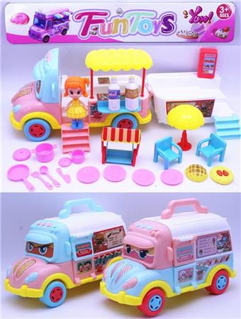 Girl tent fast food truck set (2 mixed)   ITEM NO.： W083278